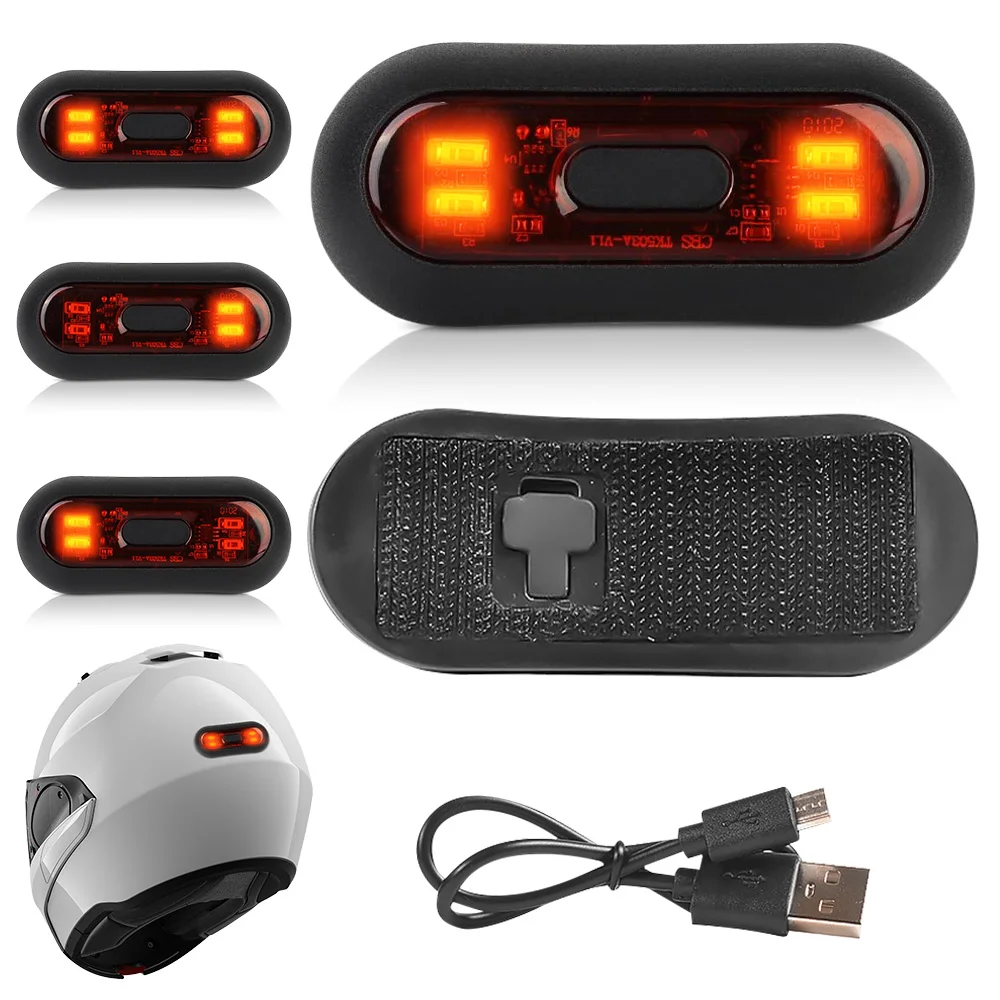 Motorcycle Helmet Light Moto Bicycle Helmet Safety Signal Warning Rear Lamp Waterproof LED Night Light Bike Taillight Universal