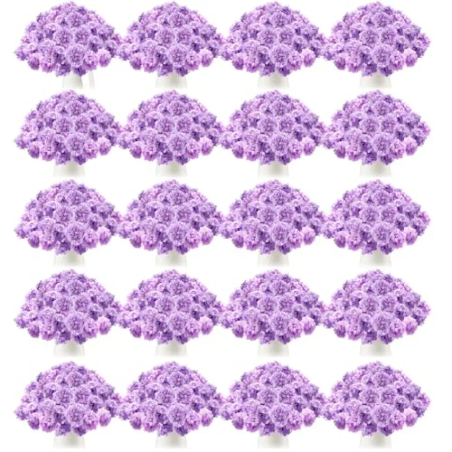 

200 Pcs Hydrangea Artificial Flowers Bulk 7.48 Inch Artificial Hydrangeas with Removable Stems Faux Flowers Wedding Decor for H