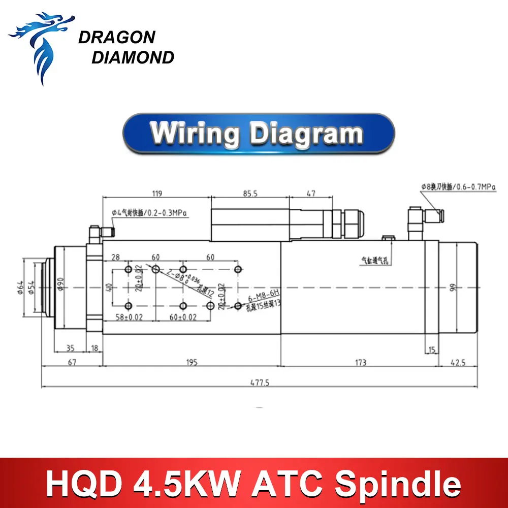 Original 4.5KW ATC Automatic Tool Change Air Cooled Spindle Motor ISO30 24000rpm 380V For CNC Engraving Milling Router Machine