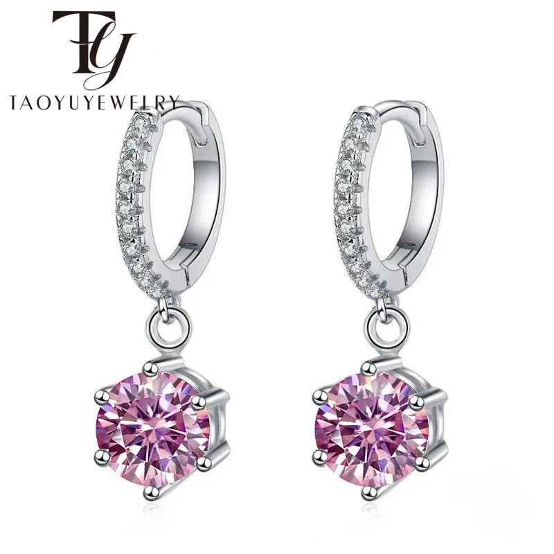 

White Gold Plated 1ct Moisssanite Drop Earrings For Women 4 Claws Wedding Sparkling Sterling Silver 925 Earring Fine Jewelry