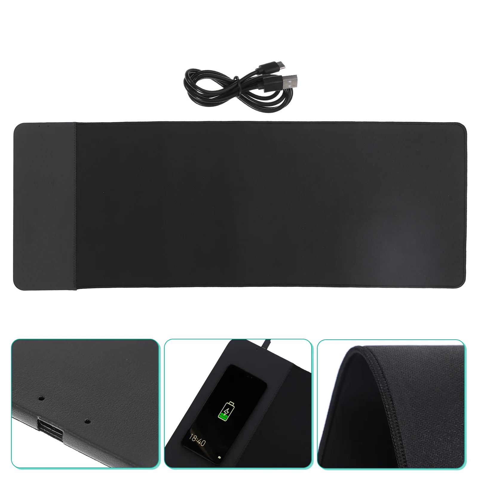 

Коврик для мыши с беспроводной зарядкой, 15 Вт, быстрая зарядка, большой размер, плавное управление, удобный на ощупь, идеально подходит для игр и офиса