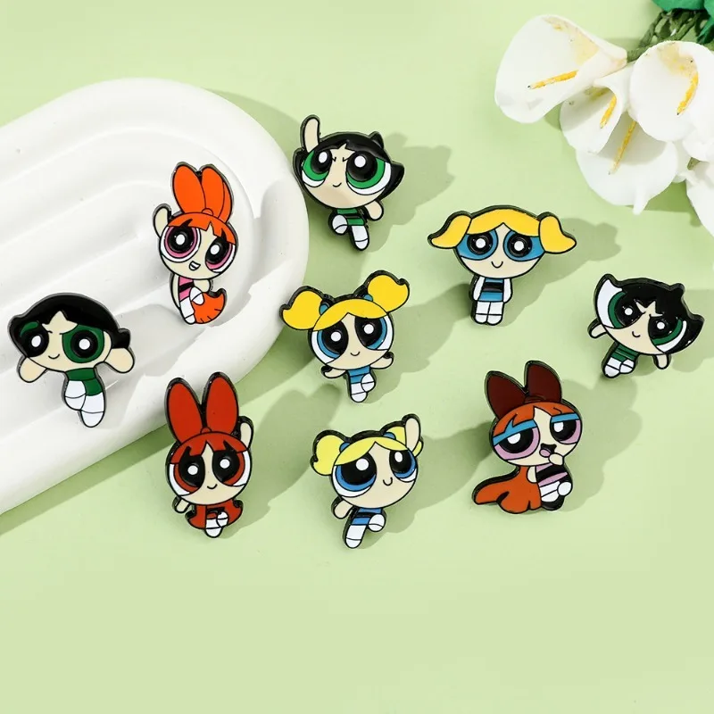 Badge en émail pour fille volante, broche de sac à dos de dessin animé amusant, accessoires bijoux Anime, Badge de vêtements, cadeau pour enfants, accessoires