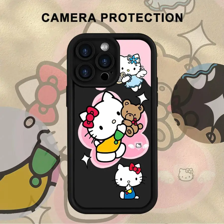Soft Shell Case for iPhone XS Max XR 13 12 11 Pro 17 Air 15 16 14 Plus 16e Cartoon Sanrio Hello Kitty
