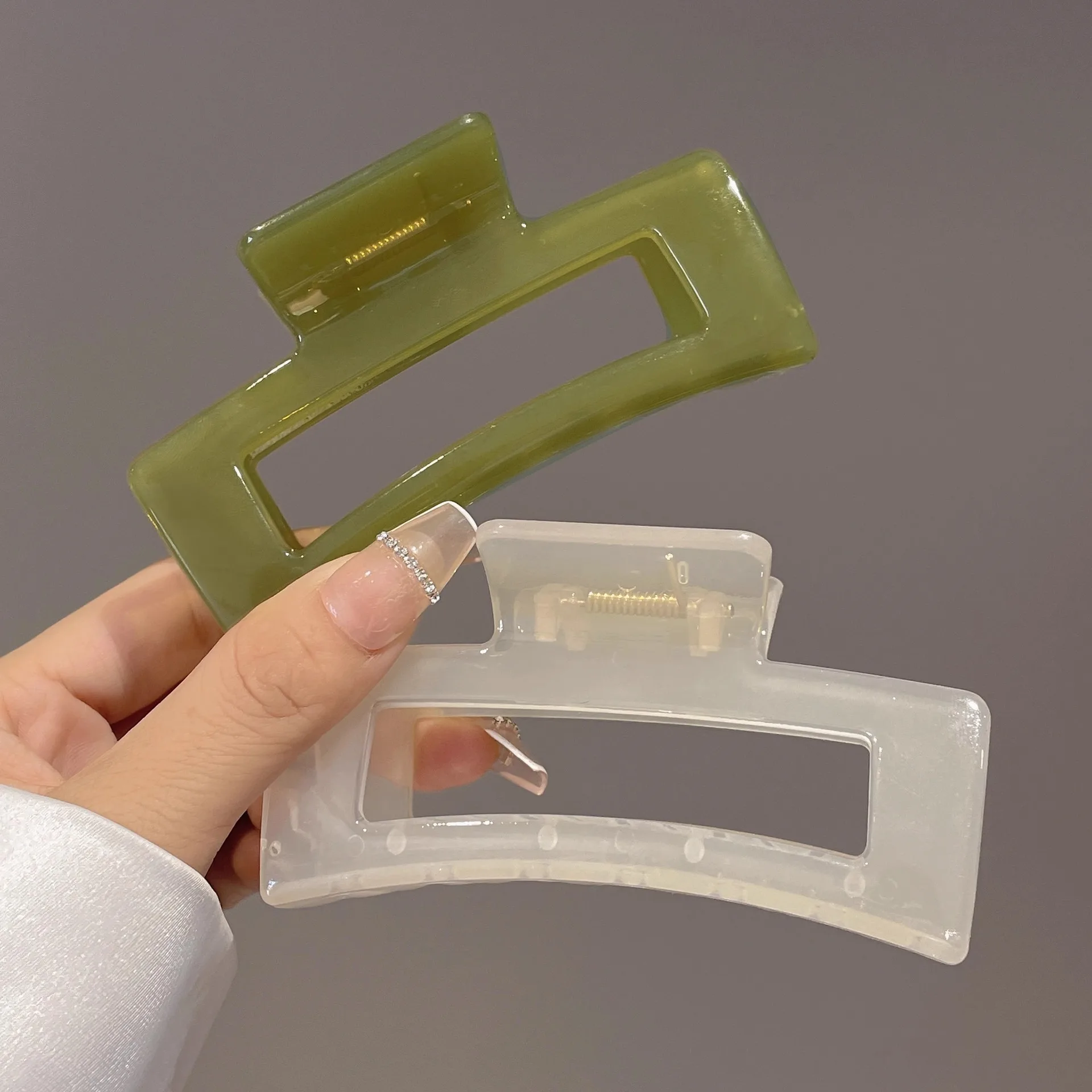 플라스틱 투명 대형 헤어 클로 클립, 2025 헤어 클로 클립, 크랩 여성용, 지그 클립, 소녀 헤어 액세서리