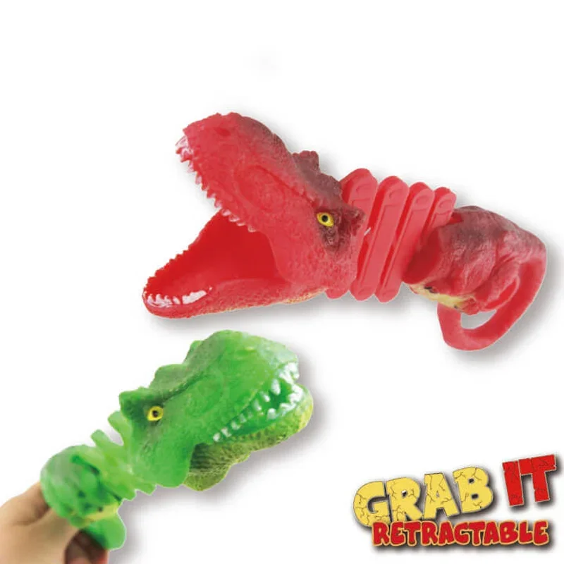 2024 New Novelty Dinosaur Spring Retractable Bite Manipulator Clip Tricky Toy Animal Character Game Fidget Toys Kid's Gift 키링