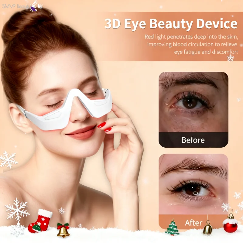 

Очки для терапии красным светом под глазами, светодиодный массажер для глаз от темных кругов, отечности, морщин и растяжений вокруг глаз, терапия красным светом