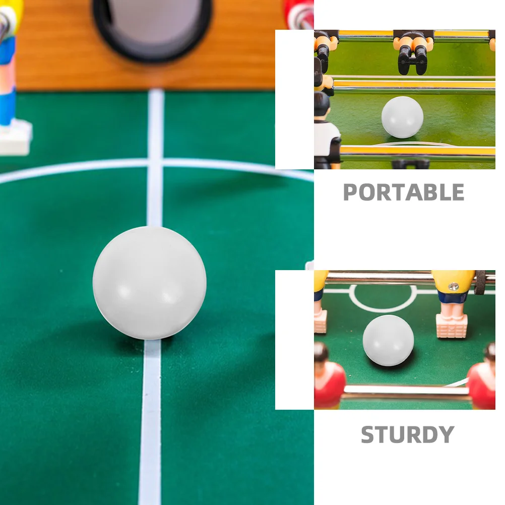 15 Uds Mini balones de fútbol de mesa 32mm pelotas de futbolín brillantes blancas lisas reemplazos perfectos para juegos de fútbol de escritorio mesa de futbolín