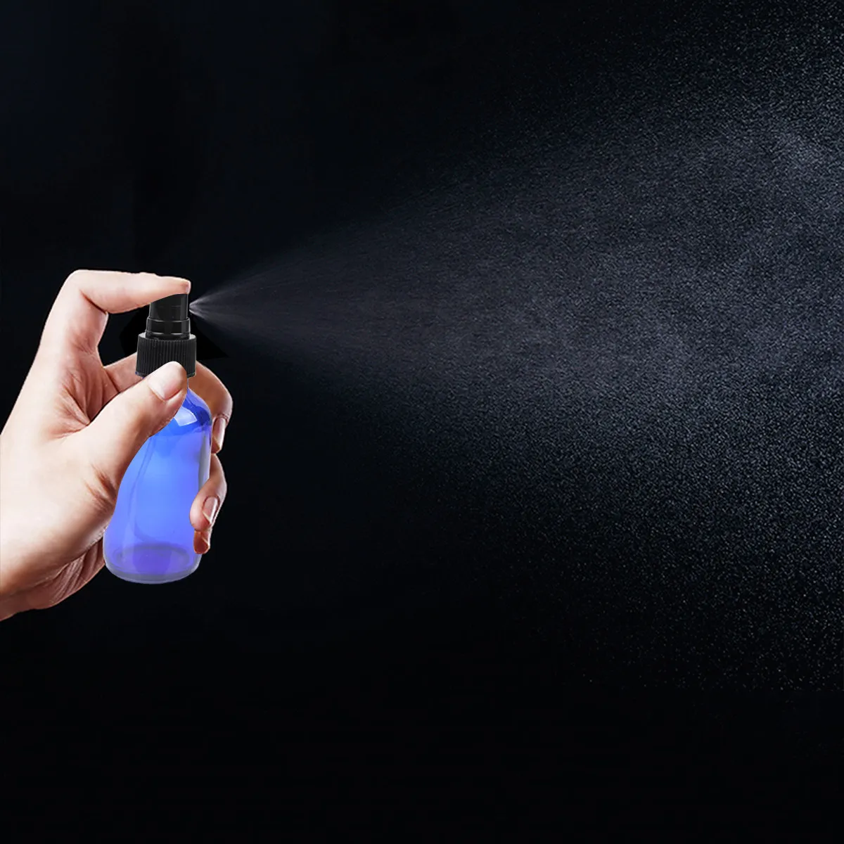 6Pcs Essential Oil Spray Bottle Subpackaging Bottle Blue Refillable Portable Travel Cosmetics Container Liquid Holder