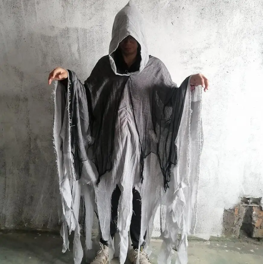 Halloween Unisex Dementor Cosplay Kostüm Tag der Toten Gothic Horror Zombie Kapuzenumhang Karneval Party Bühnenkostüm Requisiten – Detail 1