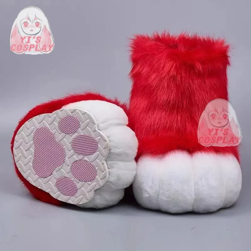 Fursuit Kigurumi Furry Animal Shoes Theropod Headsets Cosplay Costumes Customized Cat Prop Beast Claw Shoes