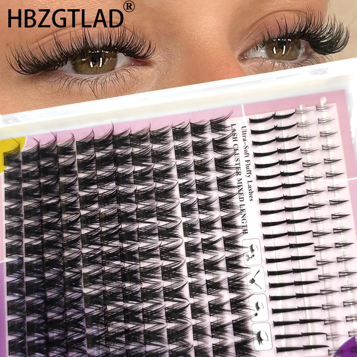 16列トレイまつげエクステ、ナチュラルまつげエクステ、クラスタまつげ、ボリュームミックスクラスタ、ナチュラルキャットアイまつげ