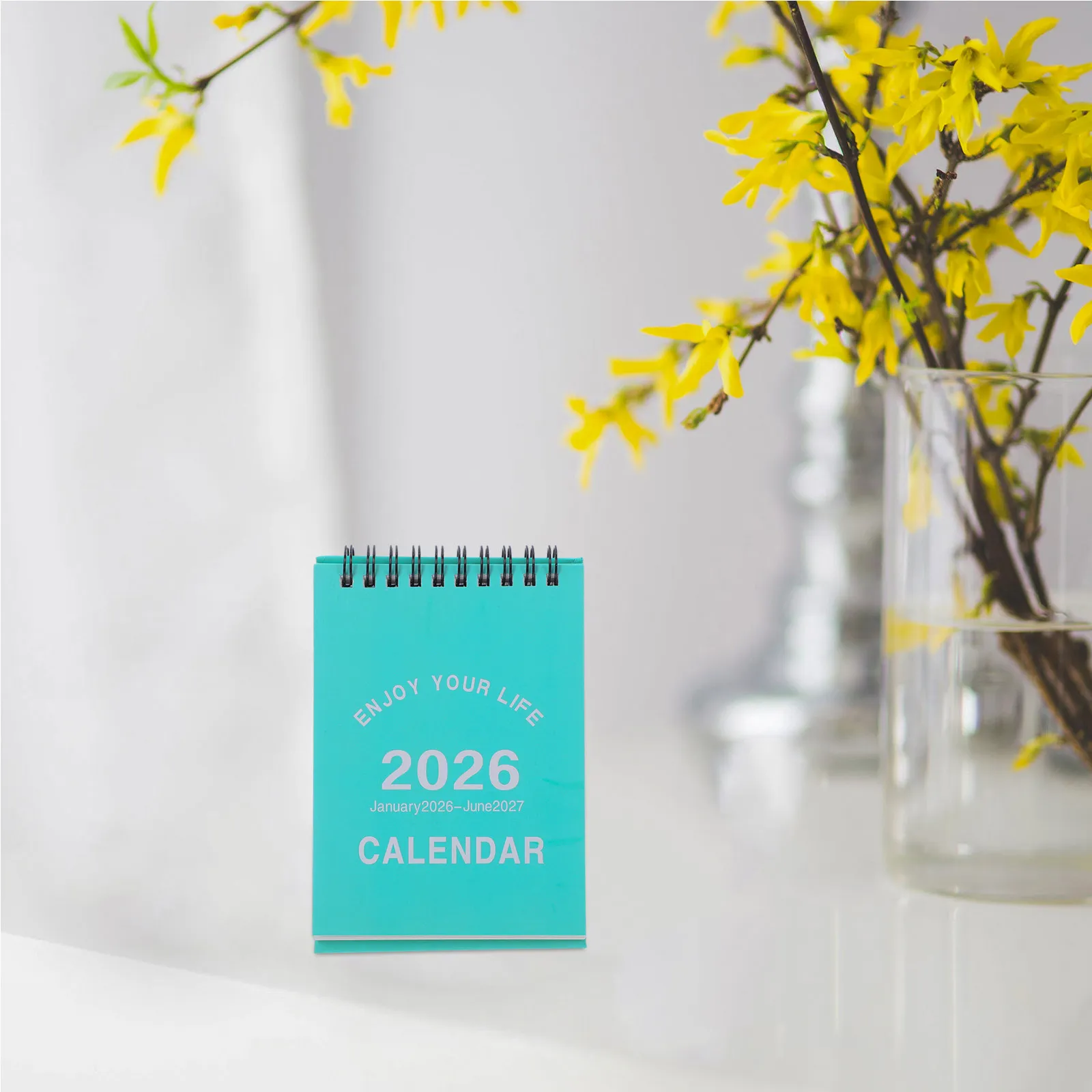 Mini Desk Calendar 2026 Compact Standing Flip Monthly Planner for Home Office School Organization Daily Schedule