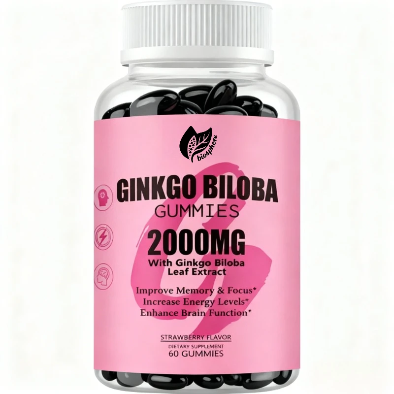 

Ginkgo Gummies - Ginkgo Supplements, Used To Support Brain Health, Supplement Energy, Adult, Vegetarian, Non GMO, 60 Capsules