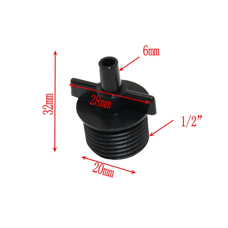 6pcs Atomizing Nozzle Connector 1/2-inch Threaded Connection Garden Sprinkler System Accessories Fountain Connector