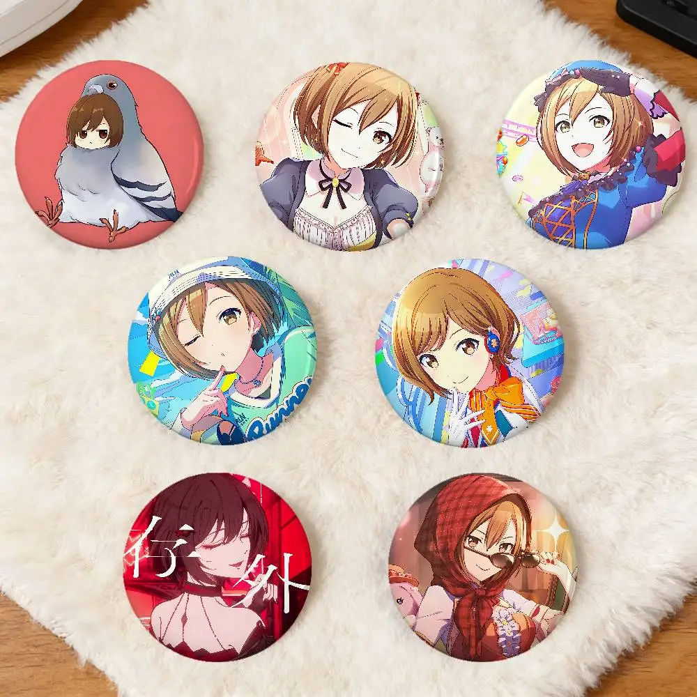 V-virtual Singer M-MEIKO Anime Round Laser Badge Cartoon Brooch Clothes Backpack Accessories Lapel
