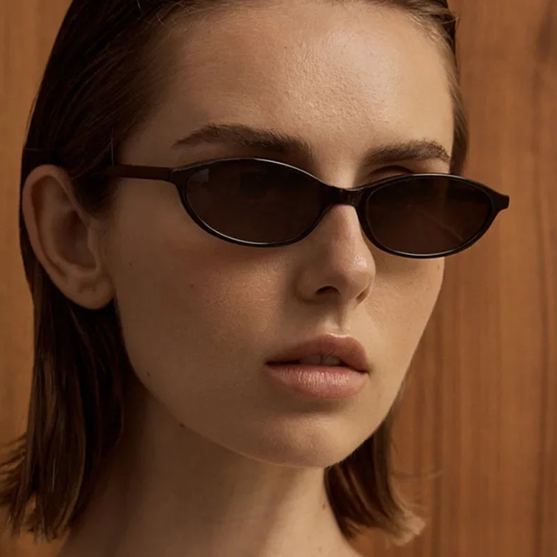 Small Oval Sunglasses Women Vintage Brand Designer Y2K Sun Glasses 90s Fashion Cats Eye Shades Female Eyewear UV400