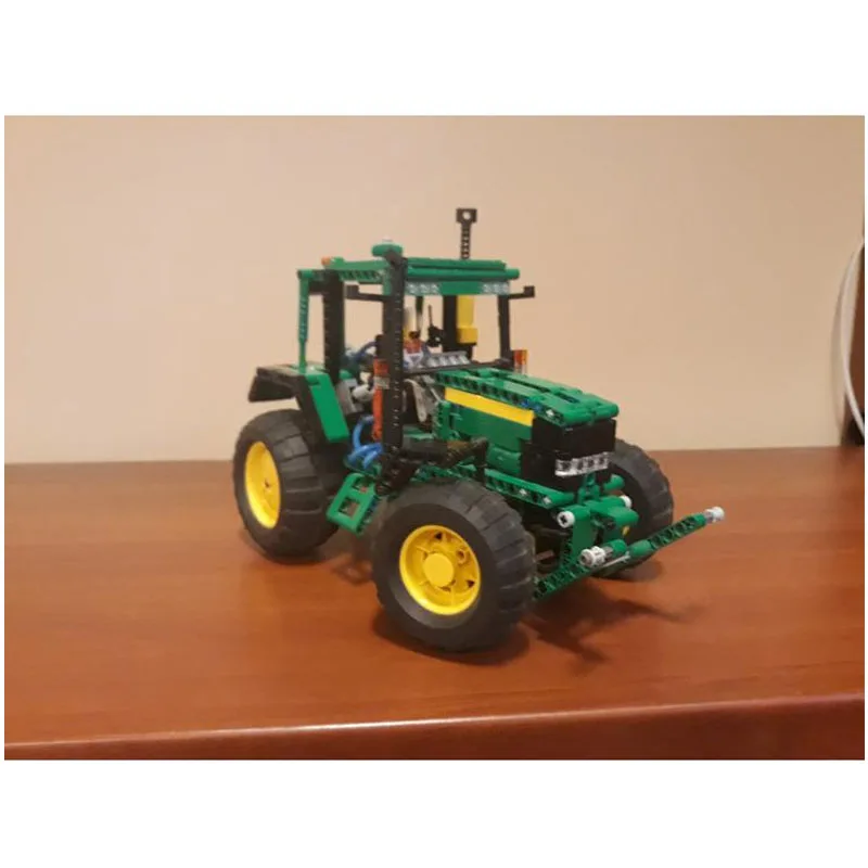 MOC-70534 Green Agricultural Transport Tractor Assembly Splicing Building Block Model 912 Building Block Parts MOC Creative Toys