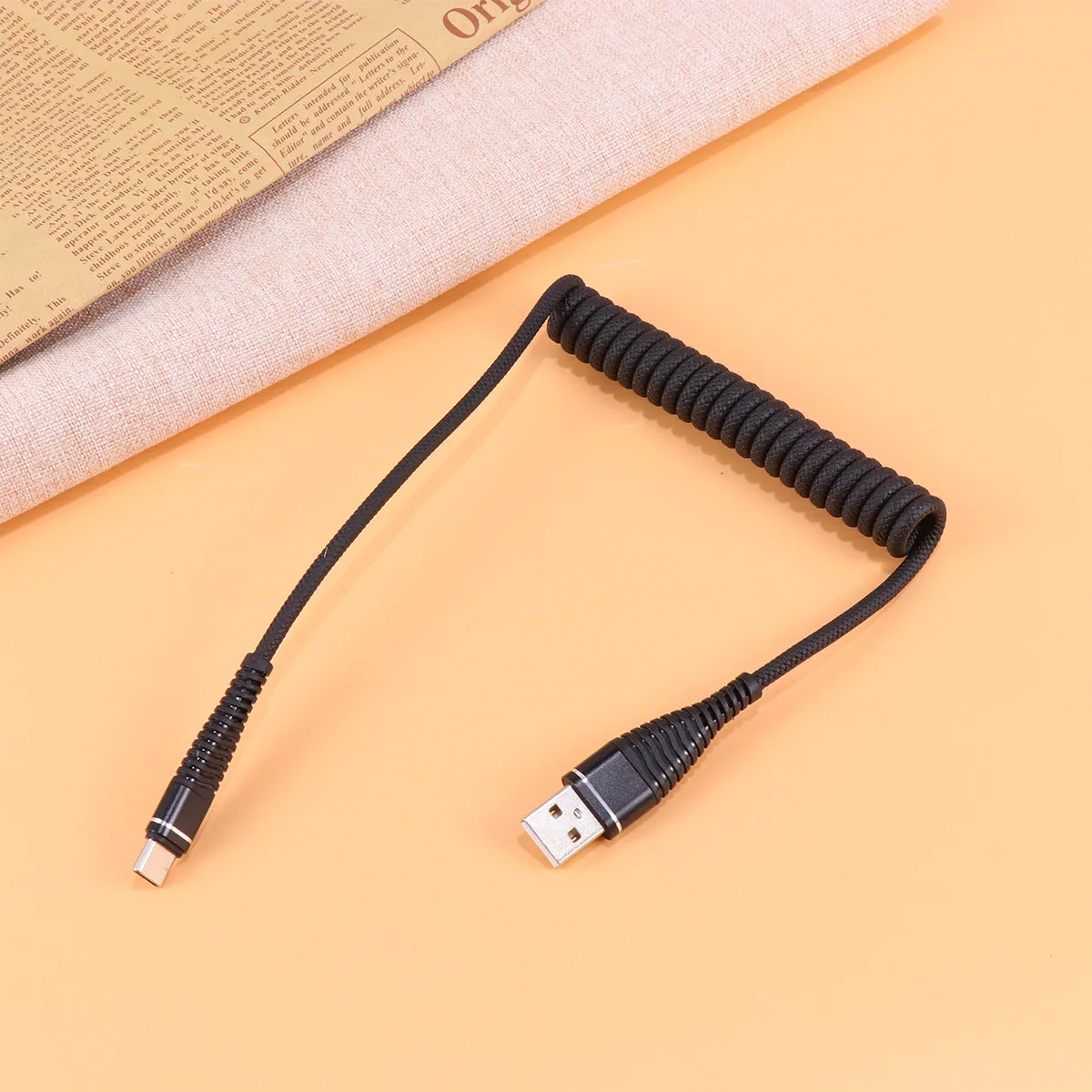 Telescopic Charging Cable for USB Type-C Data Transmission Cable Portable Compact Lightweight Fast Charge Backup