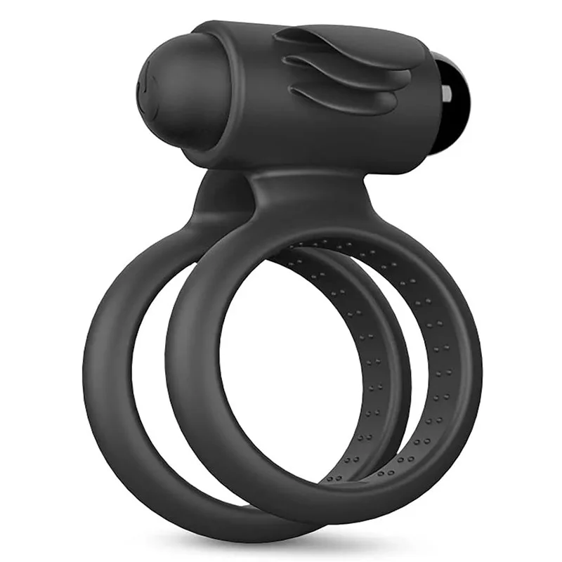 Battery powered 10 frequency vibration penis ring, couple flirting, tongue licking, double ring, locking ring, prostate massager view 5