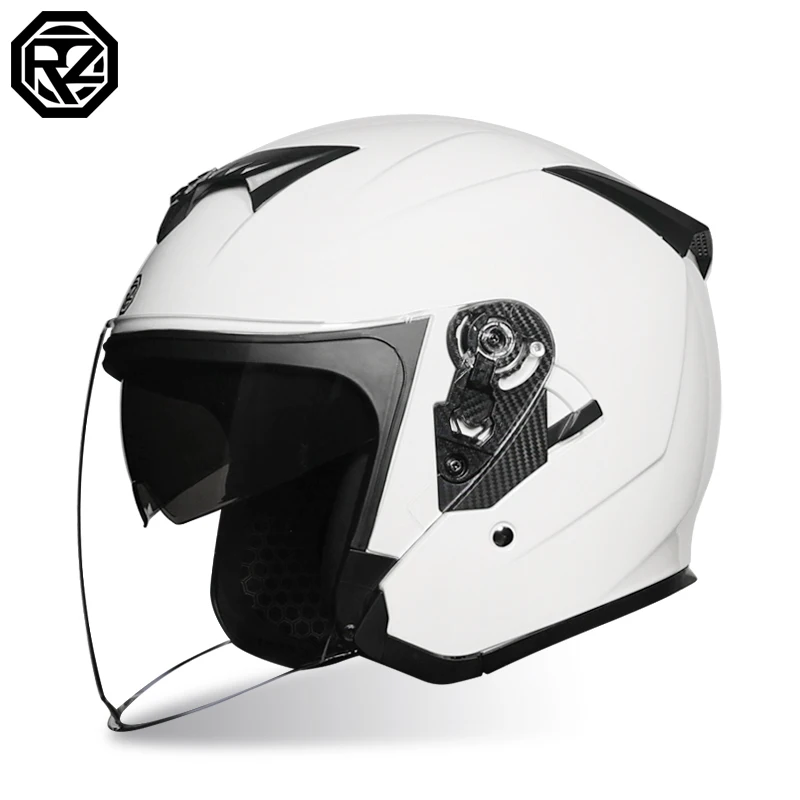 Immagine 4: Casco da moto con visiera parasole integrata, casco semi-chiuso per scooter, omologato DOT per uomo e donna