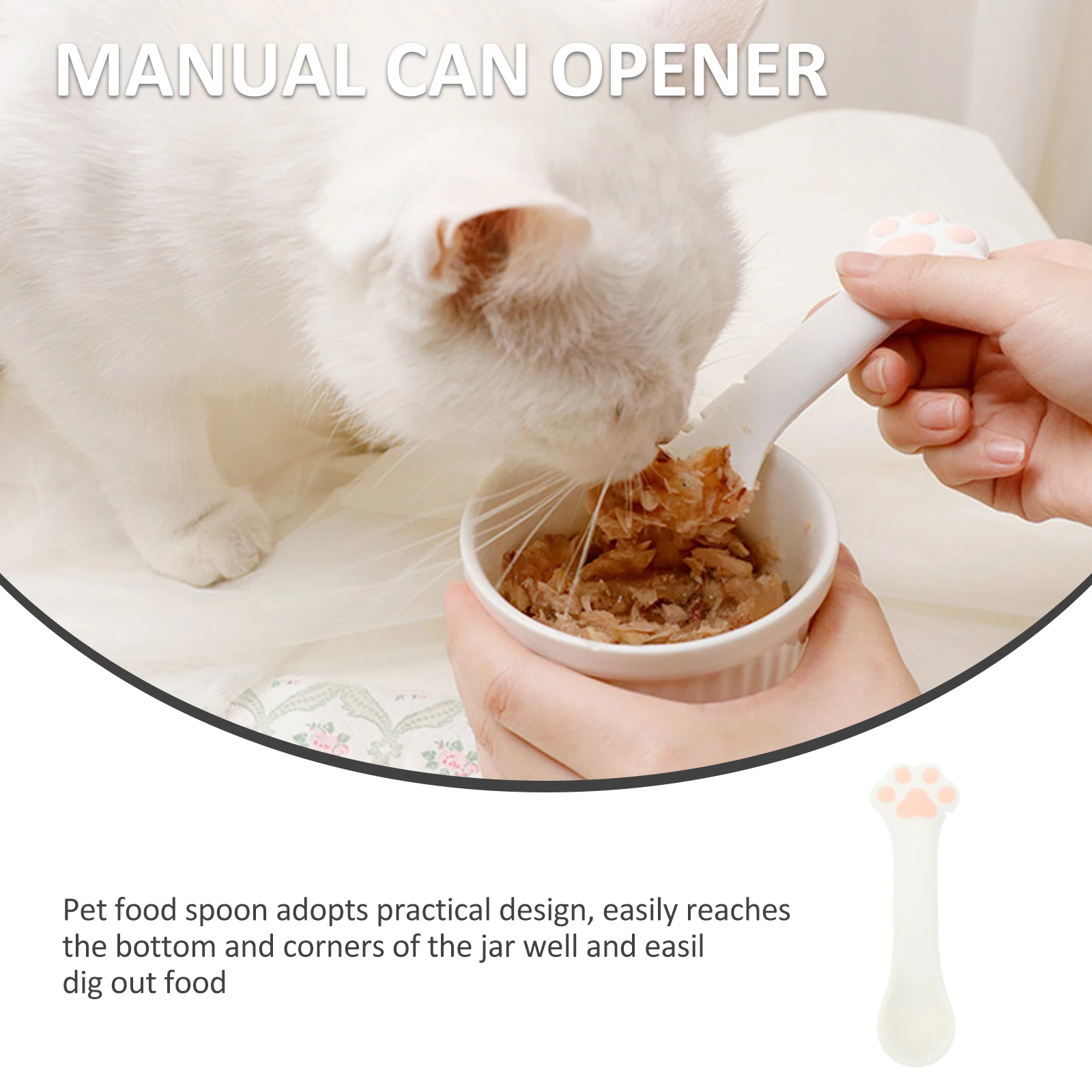 

Silicone Spoon Can Opener Pet Food Mixing Tool Cat Dog Utensils Lid Lifter Manual Opener Food Scoop Storage Bucket
