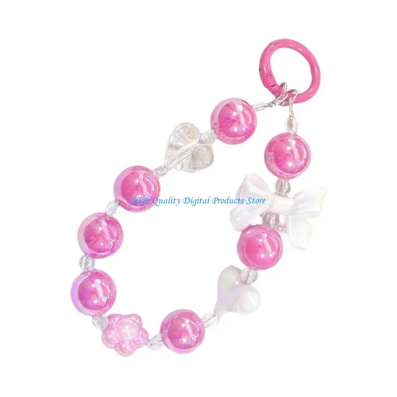 

U2JE Handmade Beaded Women Phone Chain Wrist Strap Lanyard Jewelry Keychain Antiloss