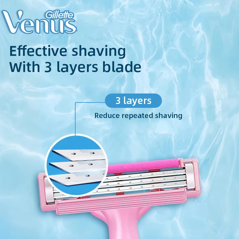 4/8 Pcs Women Manual Safety Razor Gillette Venus Disposable Women's Shaver 3-layer Blades Quadruple Protection System