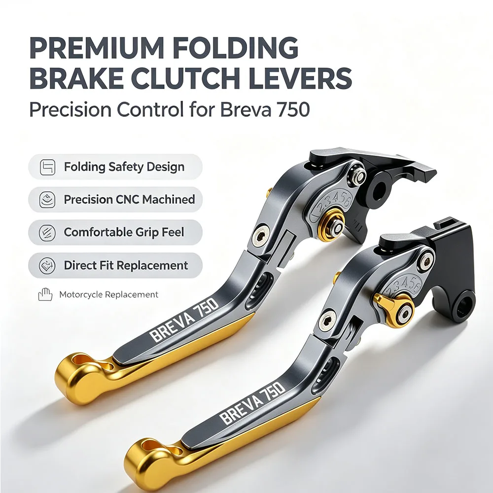 For Moto Guzzi Breva 750 BREVA750 2004-2009 Motorcycle Adjustable Folding Brake Clutch Levers CNC Aluminum Multi Kit Set