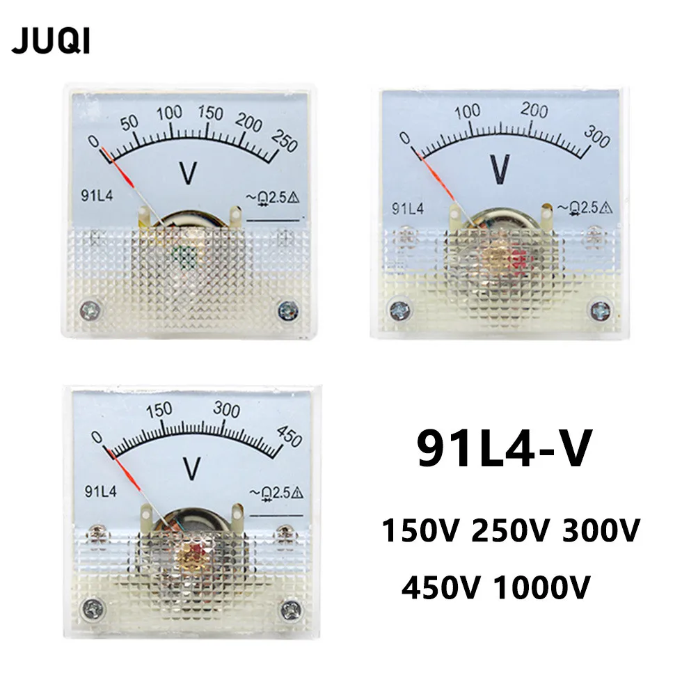 91L4 AC 0-150V  250V 300V 450V Pointer type Analog Panel Volt Voltage Meter Voltmeter Gauge AC 0-1000V