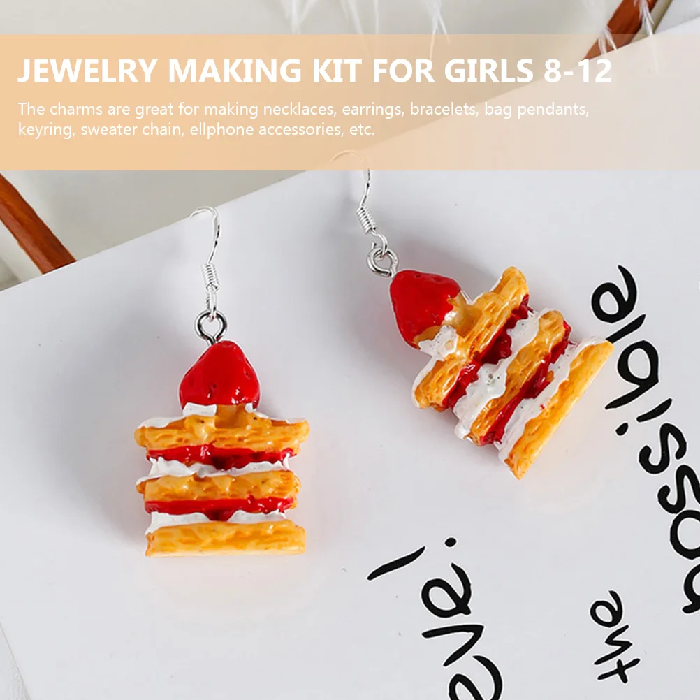

20 Pcs Charms Earrings and Accessories Strawberry Bracelet Making Suite Supplies Resin