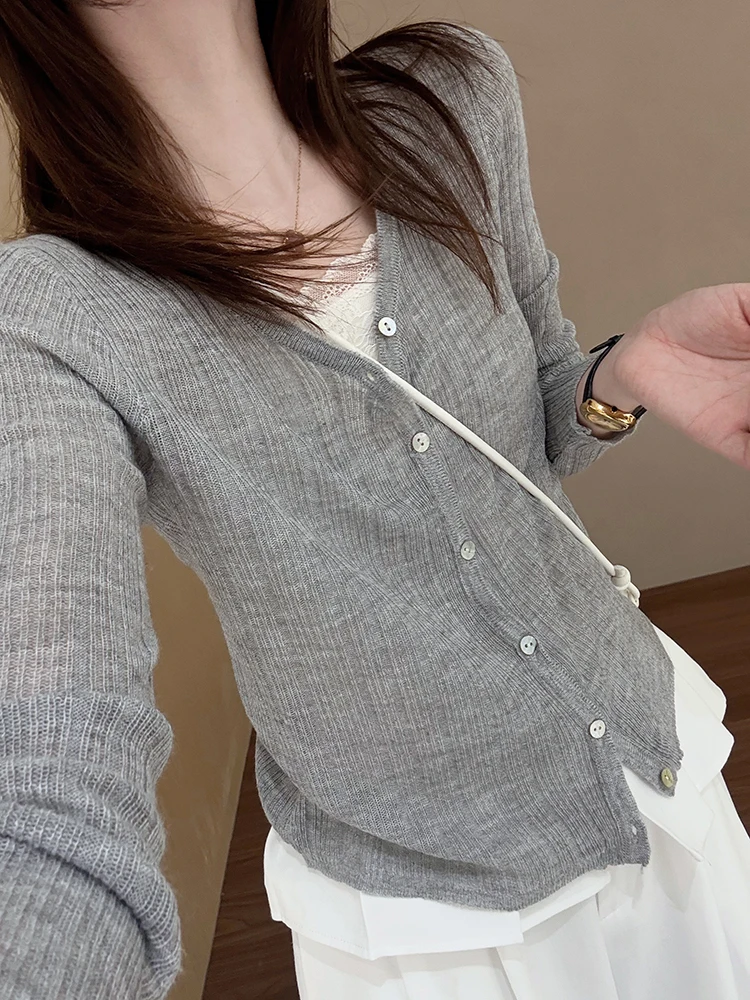 

Breathable Thin Open Cardigan Loose Fit Summer New Style Slimming Casual Versatile Elegant Outerwear Top for Women