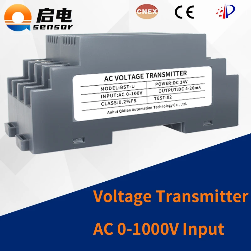 AC0-1000V Voltage Transducer Analog Voltage Transmitter DC12V 24V Power Small Voltage Sensor 4-20mA 0-10V 0-5V