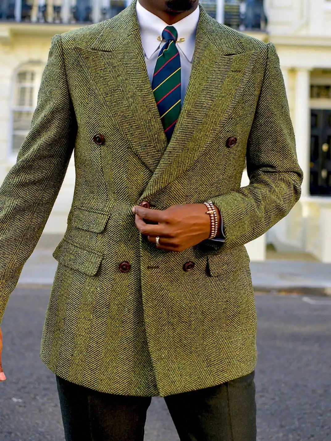 カスタマイズされた冬ツイードビジネスメンズコートジャケット高品質暖かい男性タキシードプロムディナービジネスブレザーのみ 1 ピース