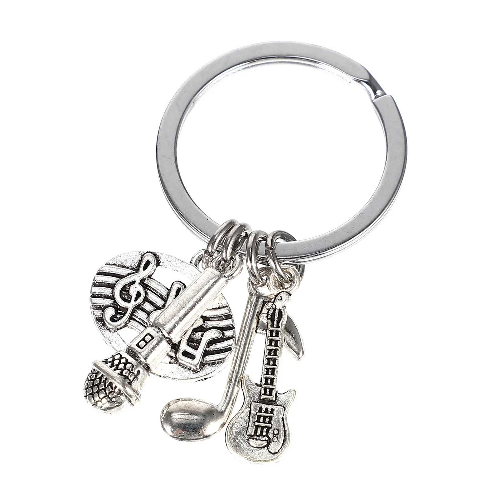 Gift Guitar Keychain Student Musical Instruments Symbol Rings Metal Mic Design Bag Pendant Pendants