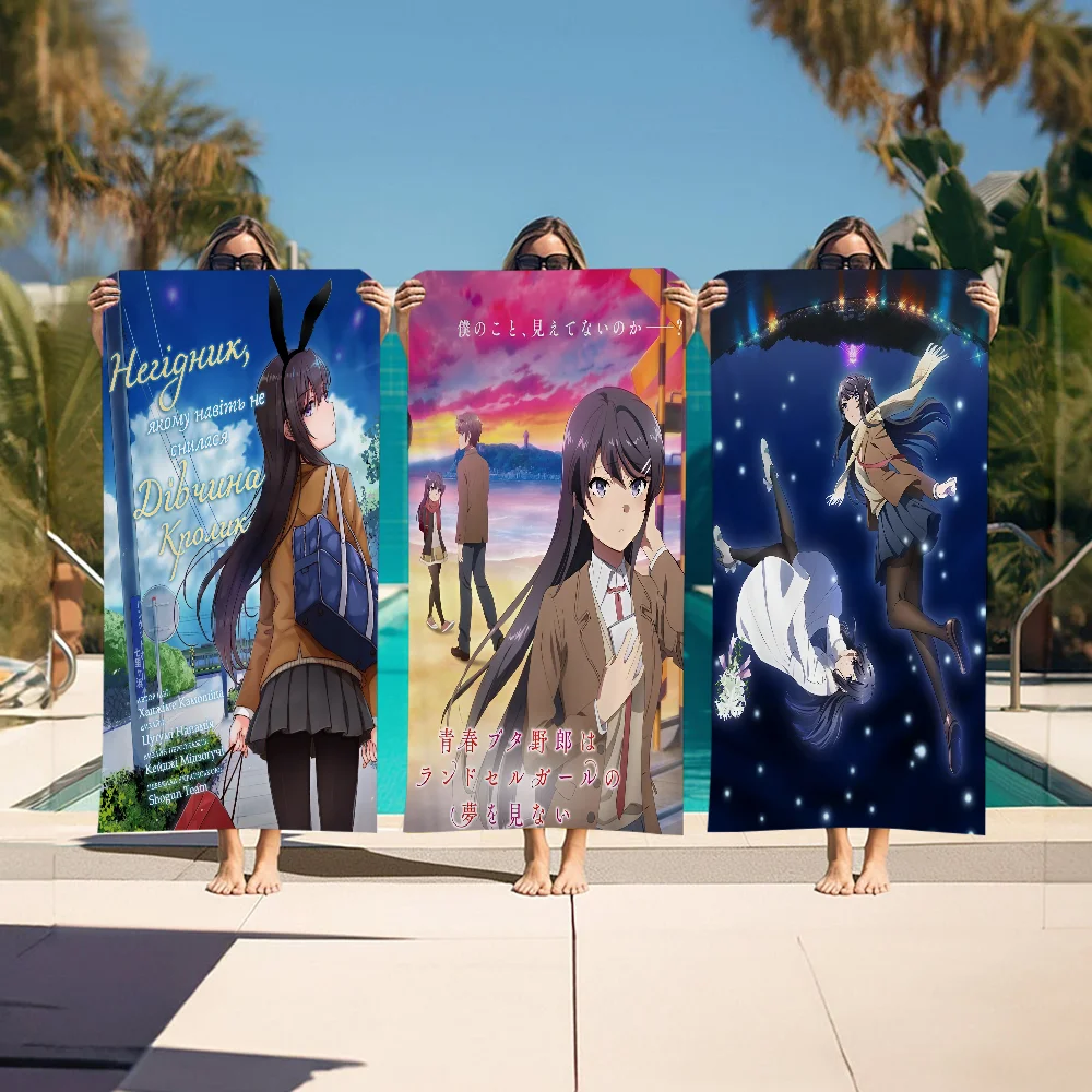 

Rascal Does Not Dream Of Bunny Girl Senpai Microfiber Beach Towel Absorbent Quick Dry Soft Yoga Resort Mountain Climbing Towel