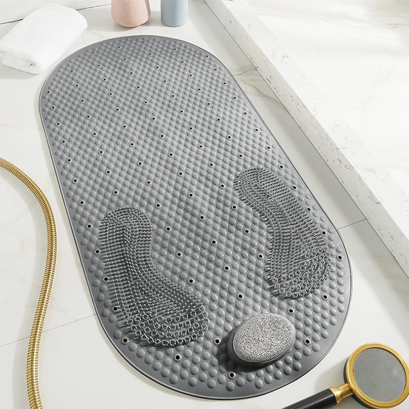 Bathroom Non-slip Mat Household Bathroom PVC Toilet Water-repellent Rubbing Stone Floor Mats Shower Room Massage Floor Carpet