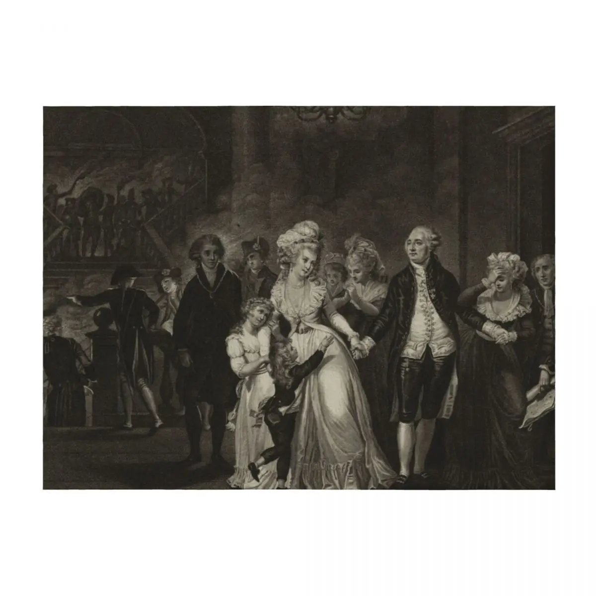 

La Séparation de Louis XVI de sa famille - Jean Auvril after Charles Benazech Throw Blanket Kid'S Plaid on the sofa Blankets