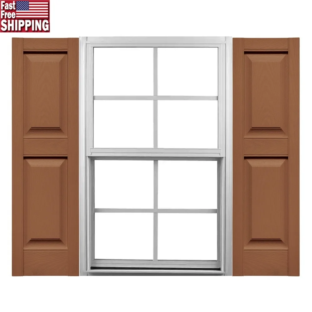 

Vinyl Shutters Double Panel Installation Hardware Shutter-Loks Durable Raised Panel Window Shutters Low Maintenance Exterior