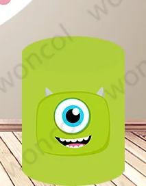 Boo خلفية مستديرة للفتيات لأعياد ميلاد الطفل خلفية Monsters، Inc. Boo Mike Wazowski James P. Sullivan غطاء أسطواني