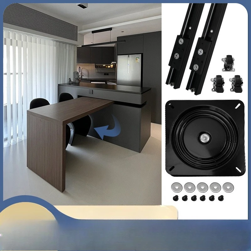 Dining table Bar heavy duty 360 degree rotating translation telescopic slide rail hardware