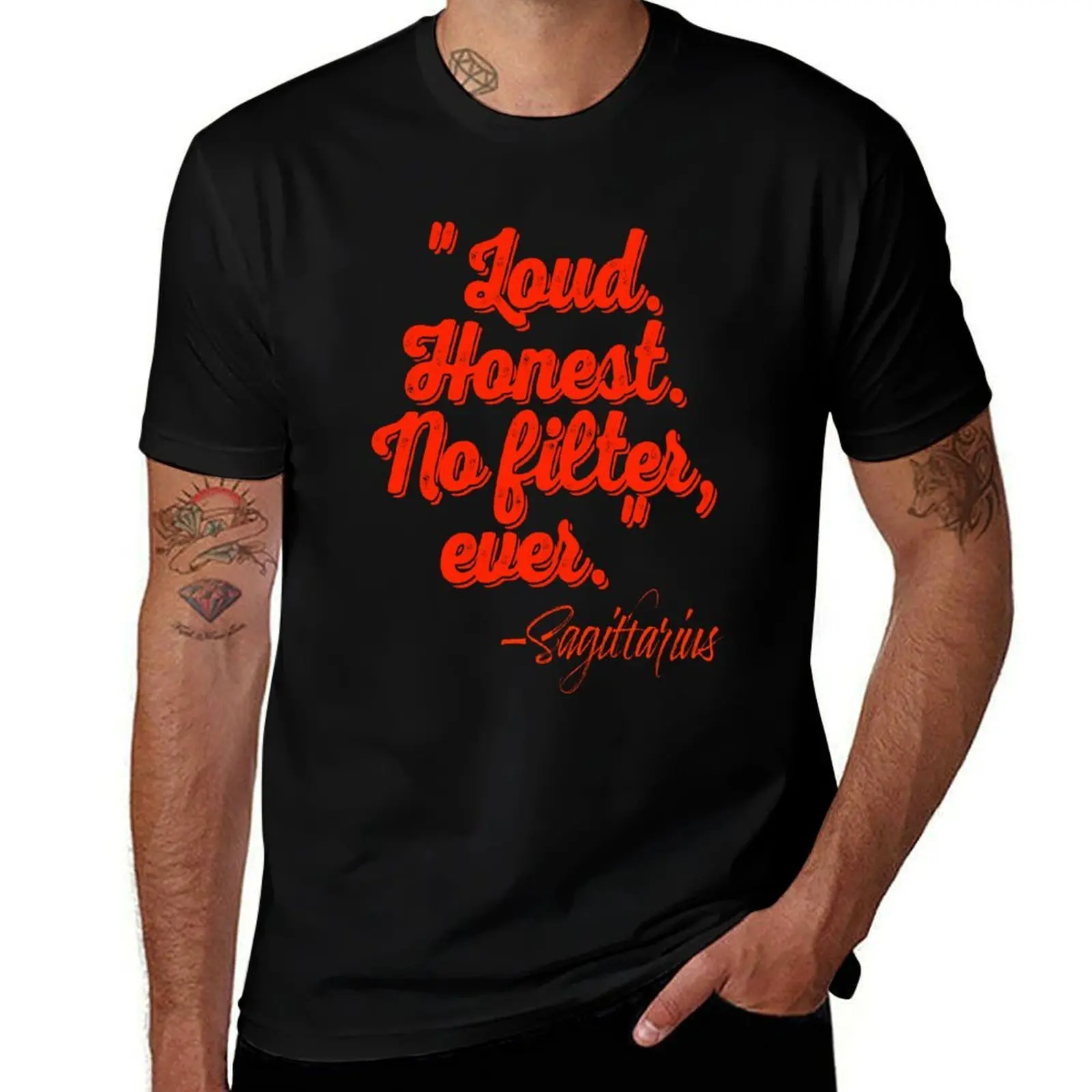 

Sagittarius Zodiac T-Shirt – “Loud. Honest. Gone Again.” – Adventurous Fire Sign Tee – Funny Sagittarius Gift T-Shirt