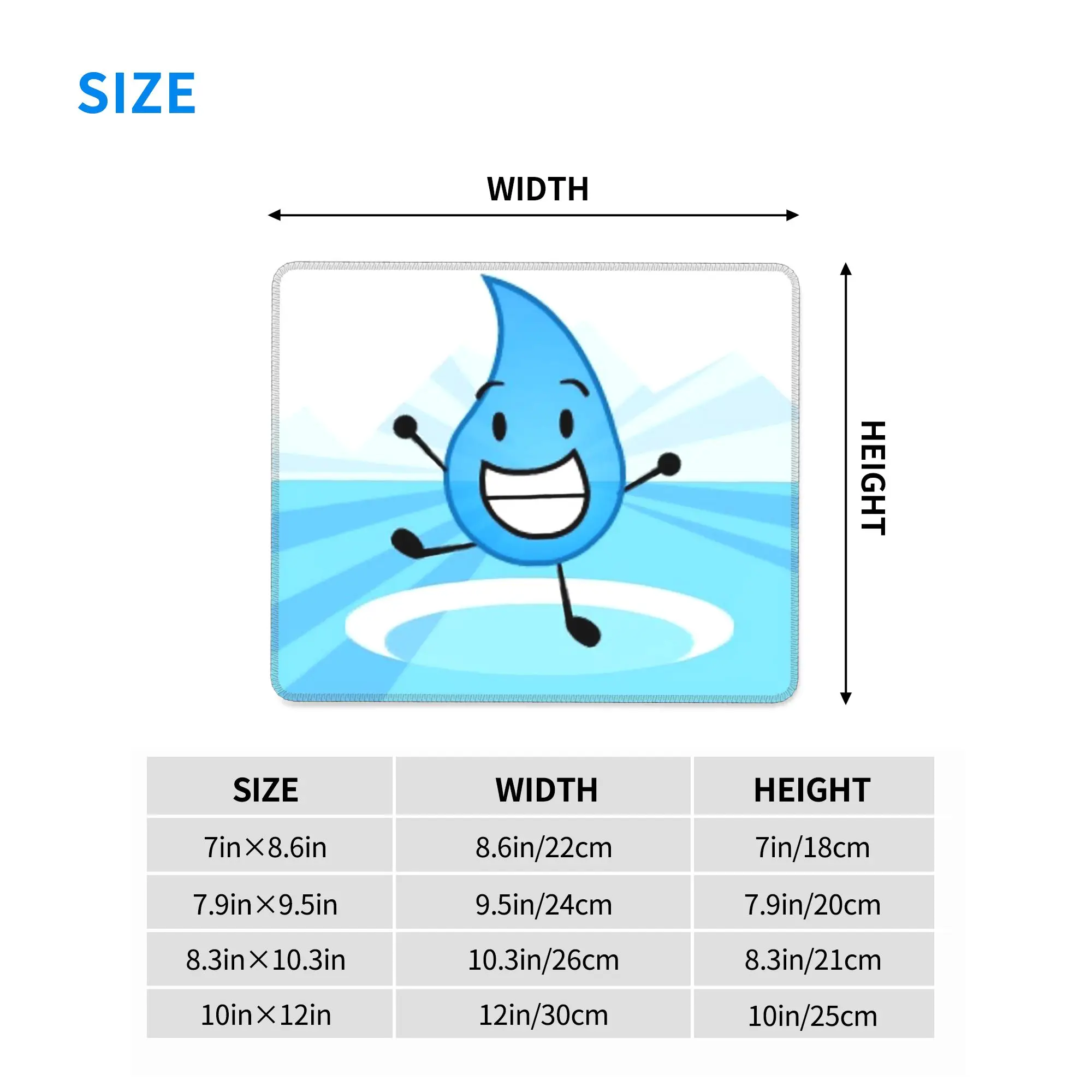 Battle for Dream Island BFDI Teardrop Mouse Pad Computer Keyboard Mouse Mat Gaming Laptop Desk Mat Office Accessories Table Mats