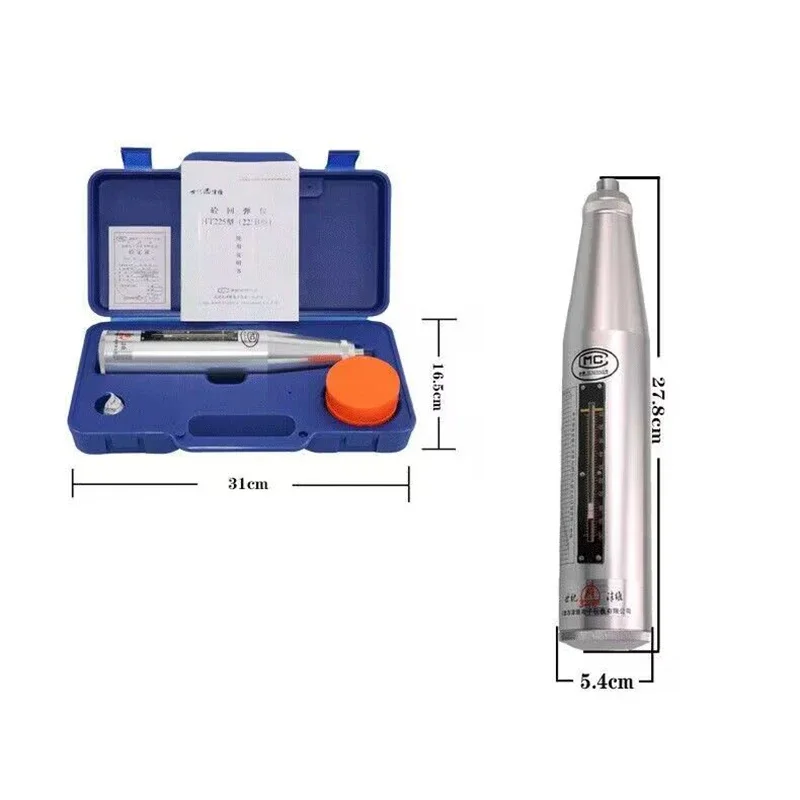 Concrete Strength Tester Portable Schmidt Hammer Test Pen Concrete Rebound Test Hammer Polymer Shell Hammer Test Equipment