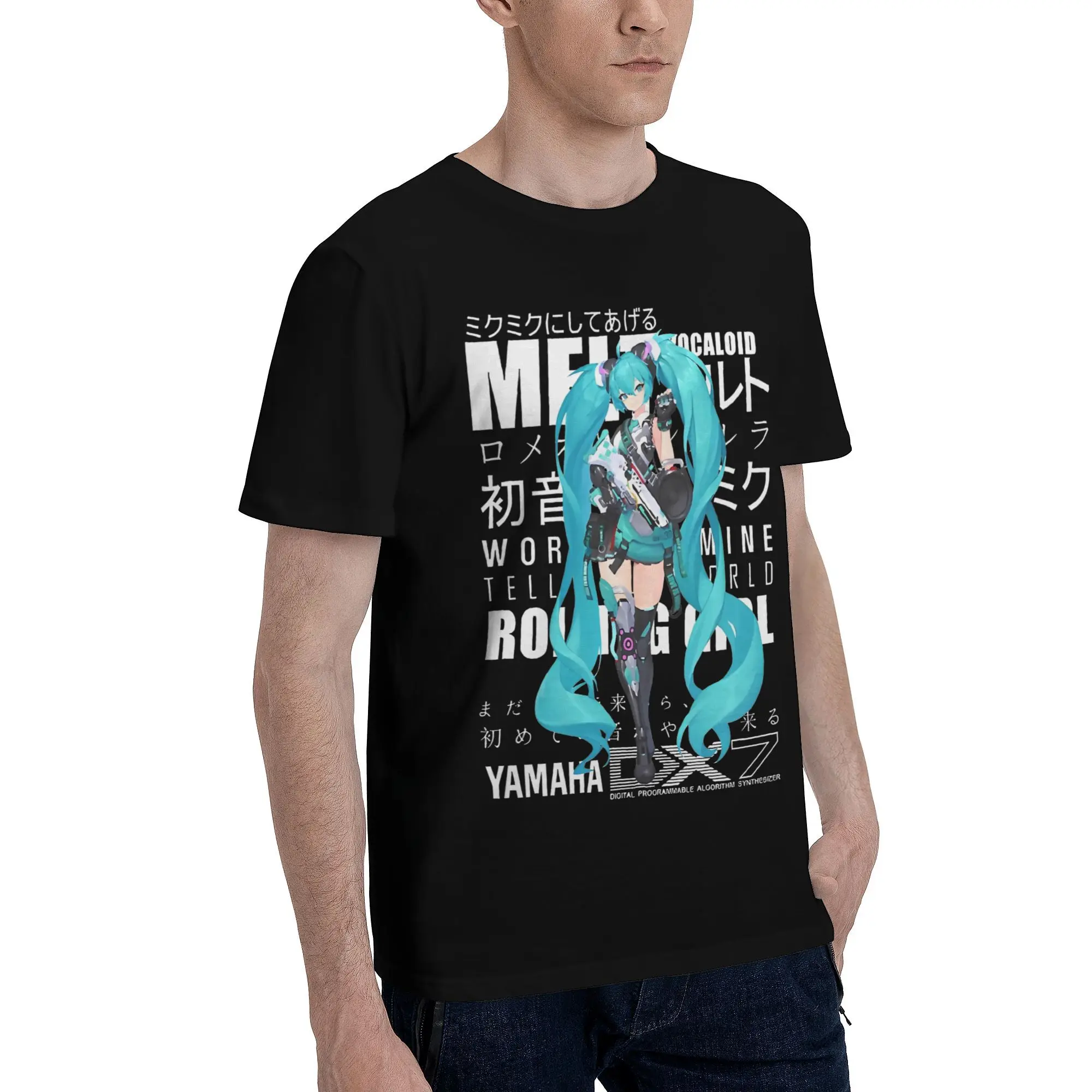 Mikued Graphic Printing T Shirt Men Women Harajuku Vocaloid 100% Cotton  Tee Shirt Clothing DM030