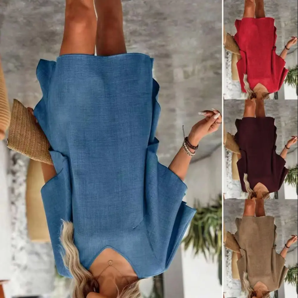 

2026 Women Mini Dress Simple Style Summer Casual Boho Beach Dresses Solid Color O-Neck Short Sleeve Party A-Line Dress Vestidos
