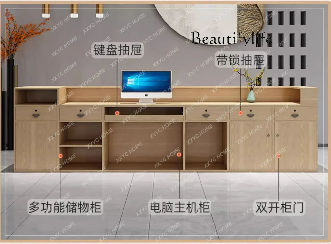 A Medieval Style Simple Checkout Page Health Center Beauty Salon Reception Desk