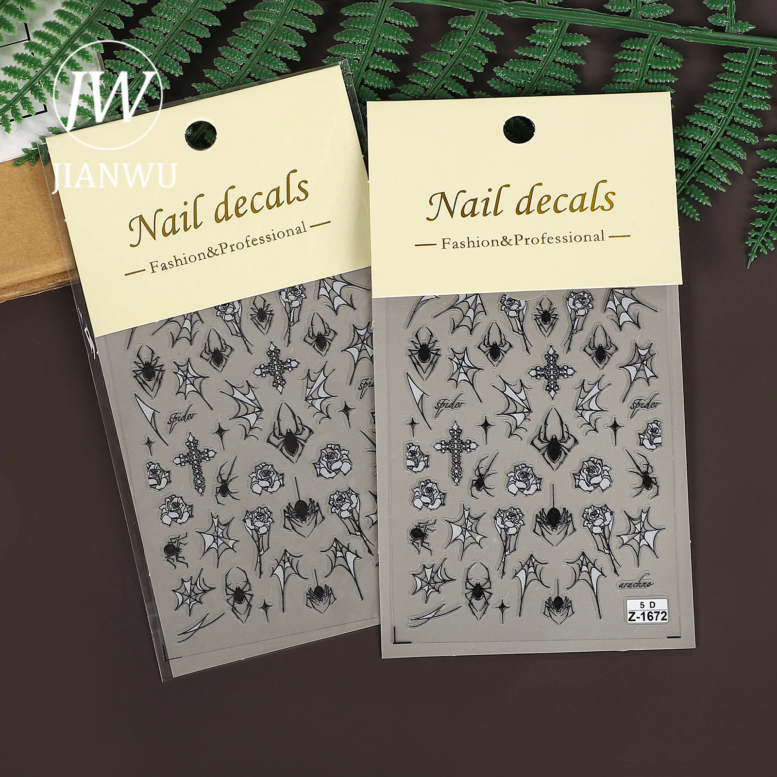 JIANWU 2 Pcs/set Vintage 5D Dark Spider Webs Landscape Material Collage Manicure PET Sticker Creative Journal Stationery view 5