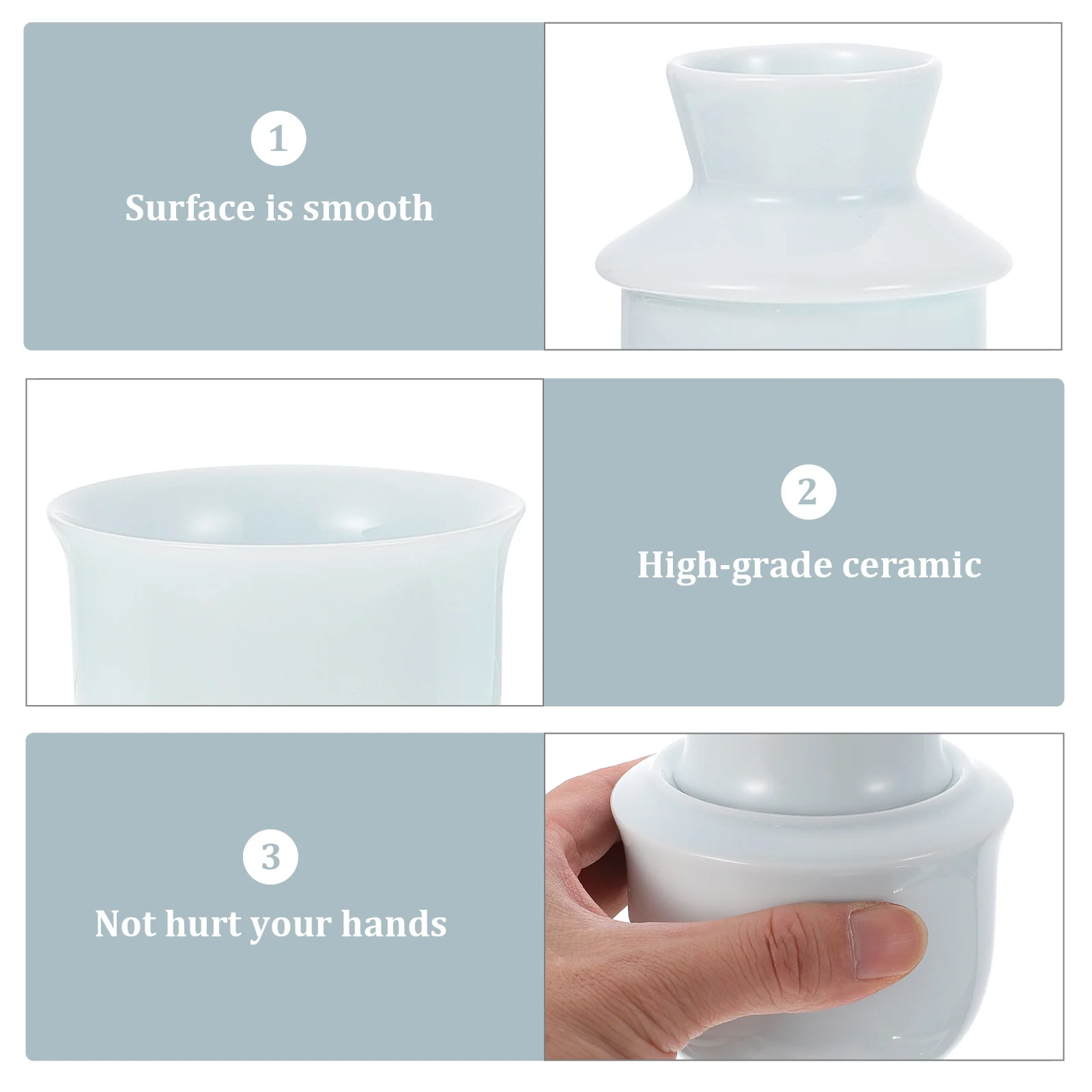 

1Set Ceramic Wine Warm Kit Winter Use Tools Comfortable Handfeel Ceramic Material Wine Warmer Liquor Warm Set