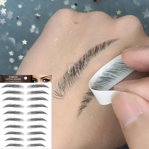 Tatuajes de cejas 6D, pegatinas impermeables de larga duración, pegatinas de cejas postizas similares al cabello Natural para dar forma a la cuidado de las cejas, 10 pares