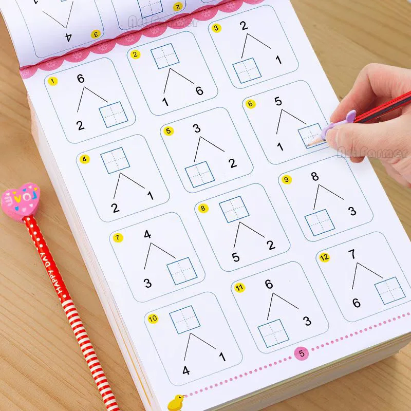 64 Pages/Book Addition and Subtraction Children's Learning Mathematics Workbook Handwritten Arithmetic Exercise Books Notebooks